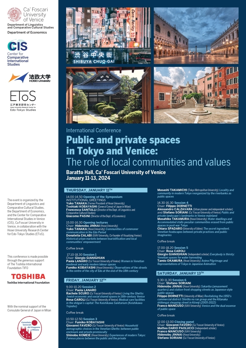 “Public and private spaces in Tokyo and Venice: The role of local communities and values